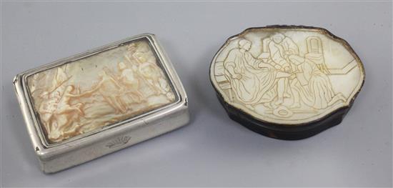 A 19th century Dutch silver snuff box & another